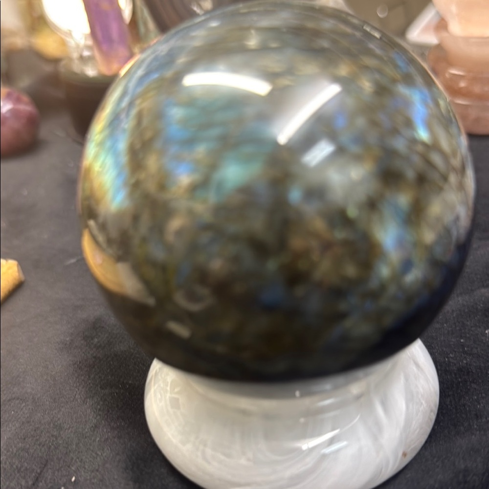 79mm Labradorite Sphere Natural Quartz Crystal Ball Meditation Healing Stone